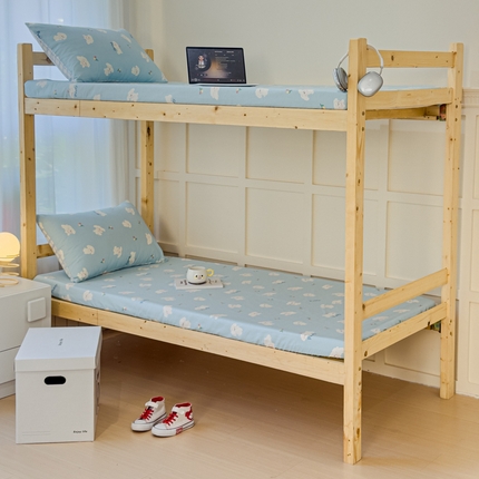 金丝鸟家纺 2024新款全棉小清新印花单床笠系列（学生床） 婴儿蓝汪