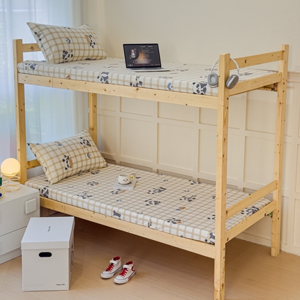 金丝鸟家纺 2024新款全棉小清新印花单床笠系列（学生床） 格子米兜