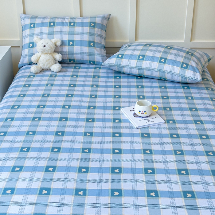 91家纺网 家纺一手货源 找家纺 金丝鸟家纺 2024新款全棉小清新印花单床单系列 小格米奇