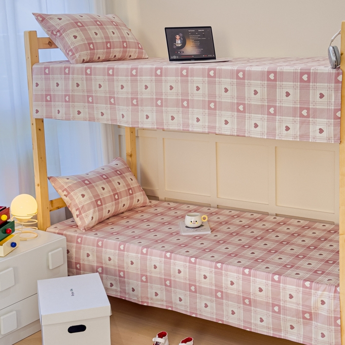 91家纺网 家纺一手货源 找家纺 金丝鸟家纺 2024新款全棉小清新印花单床单系列（学生床） 美心格