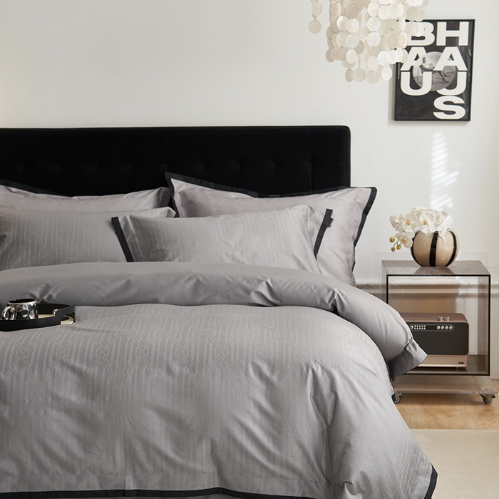 91家纺网 家纺一手货源 找家纺 安莱生活 2024新款60S天丝棉提花四件套（黑金系列） 黑金系列-安道尔