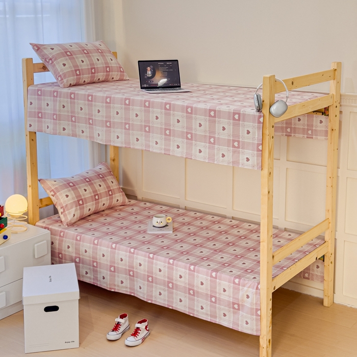 91家纺网 家纺一手货源 找家纺 金丝鸟家纺 2024新款全棉小清新印花单床单系列（学生床） 美心格