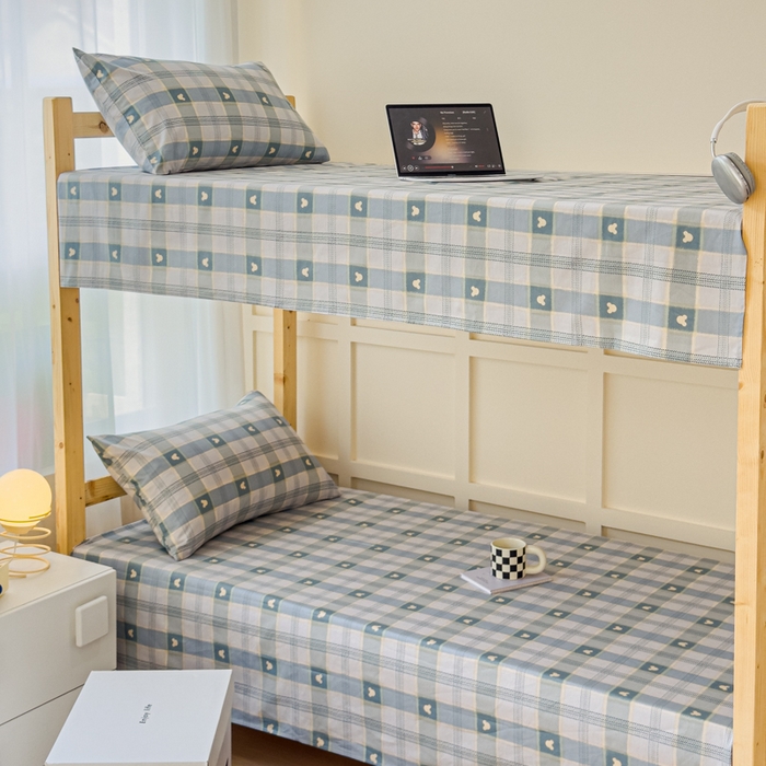 91家纺网 家纺一手货源 找家纺 金丝鸟家纺 2024新款全棉小清新印花单床单系列（学生床） 小格米奇