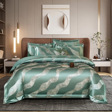 91家纺网 家纺一手货源 找家纺 （总）七夜居 2025新款欧式轻奢高精密色织贡缎提花四件套礼盒装