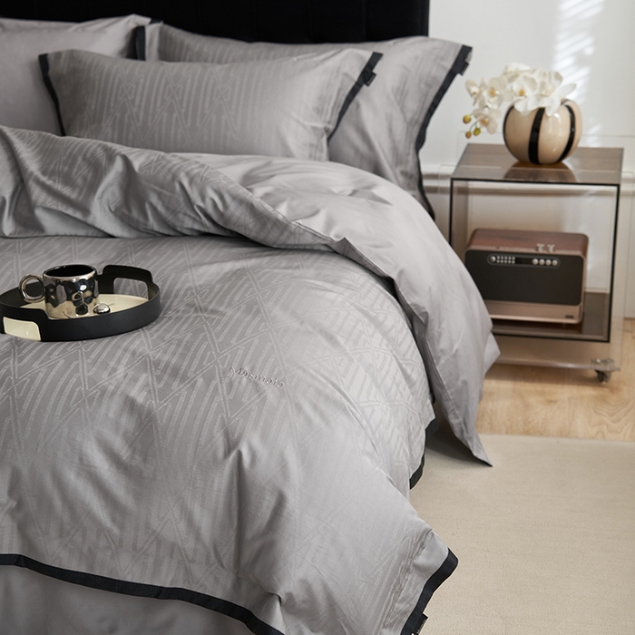 91家纺网 家纺一手货源 找家纺 安莱生活 2024新款60S天丝棉提花四件套（黑金系列） 黑金系列-安道尔