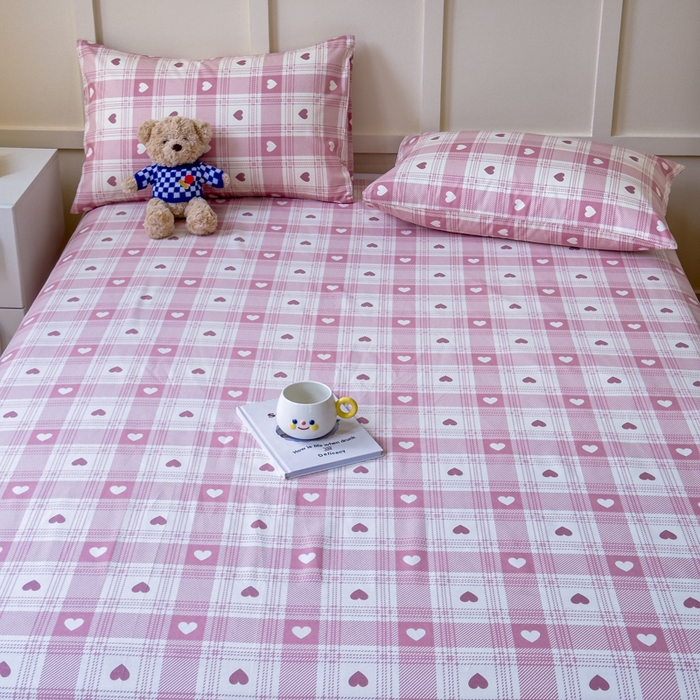 91家纺网 家纺一手货源 找家纺 金丝鸟家纺 2024新款全棉小清新印花单床单系列 美心格