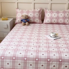 91家纺网 家纺一手货源 找家纺 金丝鸟家纺 2024新款全棉小清新印花单床单系列 美心格