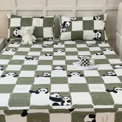 91家纺网 家纺一手货源 找家纺 金丝鸟家纺 2024新款全棉小清新印花单床笠系列 棋盘米兜