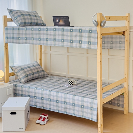 金丝鸟家纺 2024新款全棉小清新印花单床单系列（学生床） 小格米奇