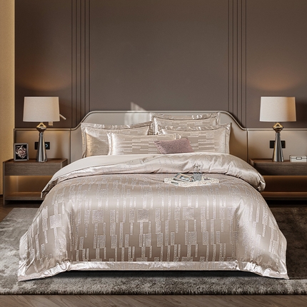 91家纺网 家纺一手货源 找家纺 （总）七夜居 2025新款欧式轻奢高精密色织贡缎提花四件套礼盒装