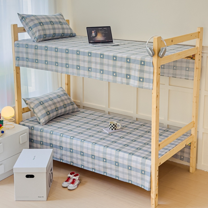 91家纺网 家纺一手货源 找家纺 金丝鸟家纺 2024新款全棉小清新印花单床单系列（学生床） 小格米奇