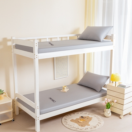 寐眠 2024新款40支全棉刺绣学生床笠  冰川灰