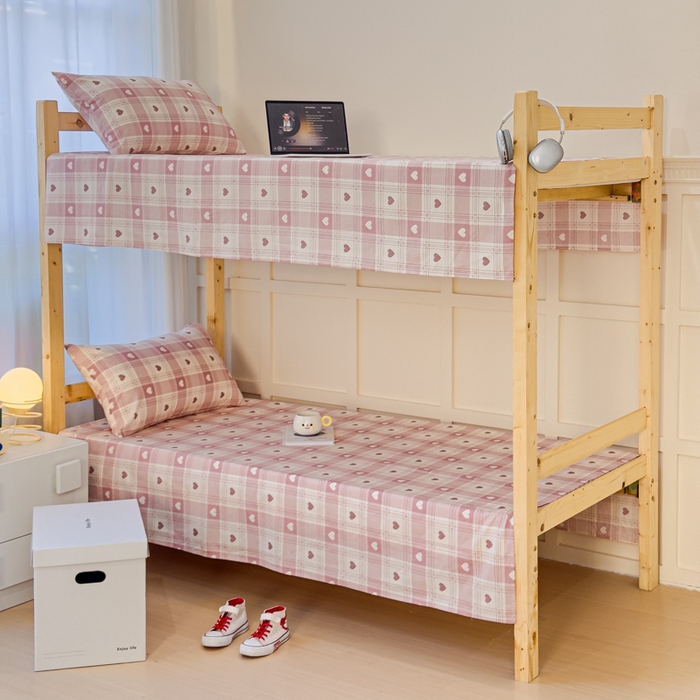 91家纺网 家纺一手货源 找家纺 金丝鸟家纺 2024新款全棉小清新印花单床单系列（学生床） 美心格