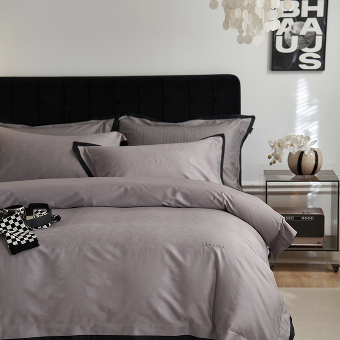 91家纺网 家纺一手货源 找家纺 安莱生活 2024新款60S天丝棉提花四件套（黑金系列） 黑金系列-泫雅