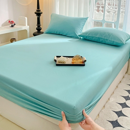 91家纺网 家纺一手货源 找家纺 （总）金丝兔 2025新款水洗棉床笠纯色床笠跨境外贸床笠单层床笠