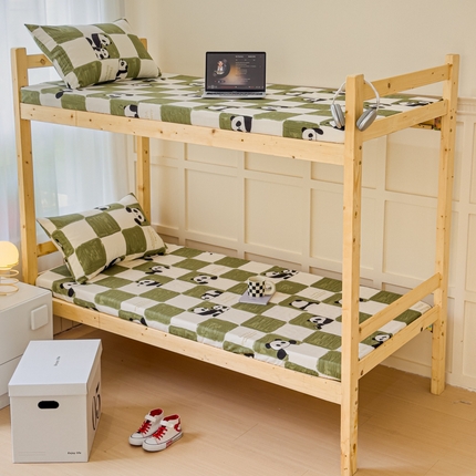 金丝鸟家纺 2024新款全棉小清新印花单床笠系列（学生床） 棋盘米兜