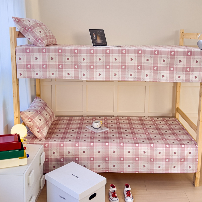 91家纺网 家纺一手货源 找家纺 金丝鸟家纺 2024新款全棉小清新印花单床单系列（学生床） 美心格