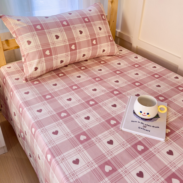 91家纺网 家纺一手货源 找家纺 金丝鸟家纺 2024新款全棉小清新印花单床单系列（学生床） 美心格