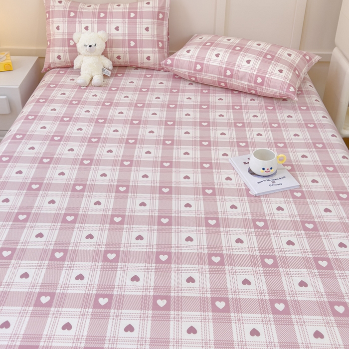 91家纺网 家纺一手货源 找家纺 金丝鸟家纺 2024新款全棉小清新印花单床笠系列 美心格