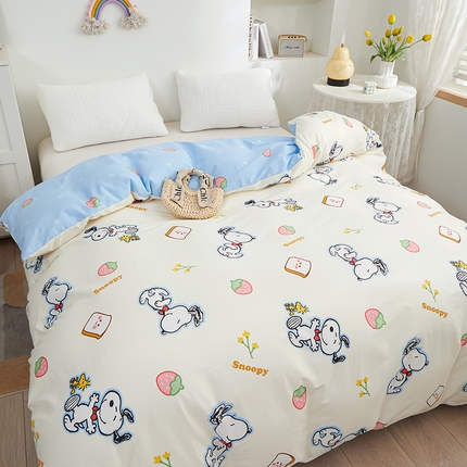 91家纺网 家纺一手货源 找家纺 总钰伶 新款纯棉13372史努比全棉单被套（预留6厘米缩水尺寸）