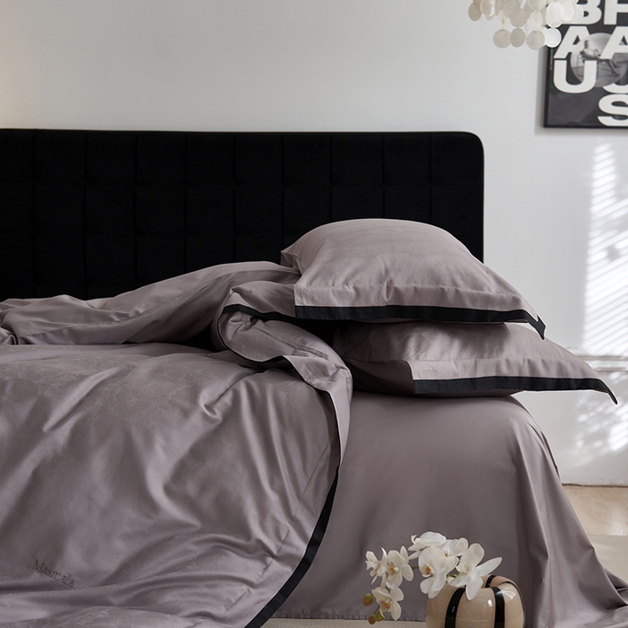 91家纺网 家纺一手货源 找家纺 安莱生活 2024新款60S天丝棉提花四件套（黑金系列） 黑金系列-泫雅