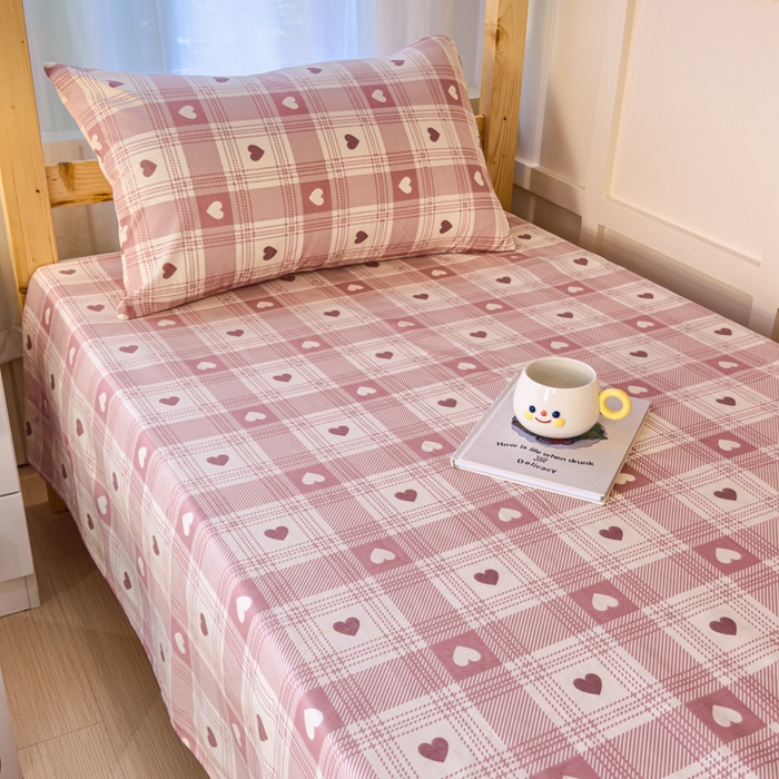 91家纺网 家纺一手货源 找家纺 金丝鸟家纺 2024新款全棉小清新印花单床单系列（学生床） 美心格