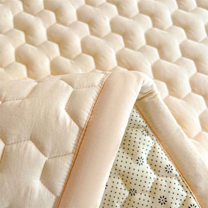 91家纺网 家纺一手货源 找家纺 雯豆家纺 2024新款纯色绣花床垫床褥床护垫上下铺学生宿舍单人床护垫-熊猫 床褥款-熊猫-奶茶杏