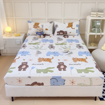 91家纺网 家纺一手货源 找家纺 （总）金丝鸟家纺 2024新款全棉小清新印花单床笠系列