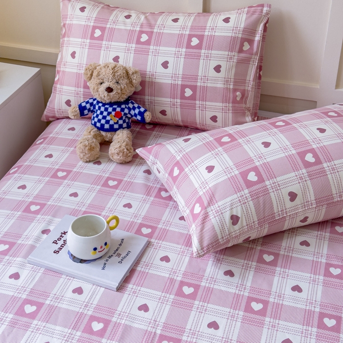 91家纺网 家纺一手货源 找家纺 金丝鸟家纺 2024新款全棉小清新印花单床单系列 美心格