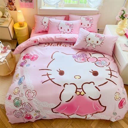 名兮家居 2024新款三丽鸥全棉13372大版数码印花四件套【含防伪标】 钻石kt