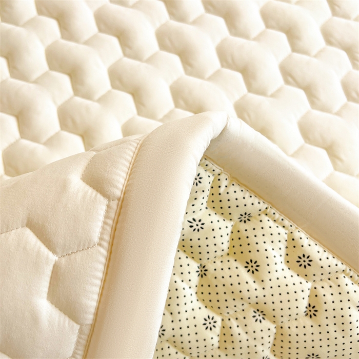 91家纺网 家纺一手货源 找家纺 雯豆家纺 2024新款学生上下铺纯色绣花床垫床褥宿舍单人床护垫-柯基 床褥款-柯基-皓月白