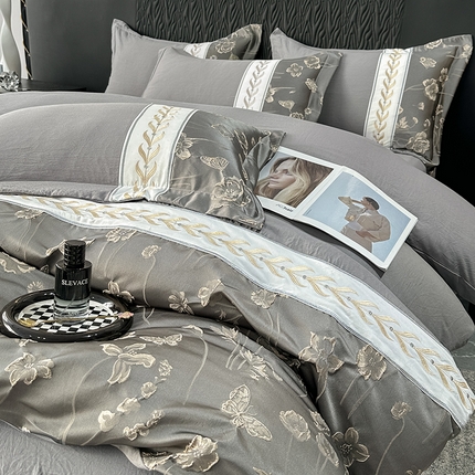 91家纺网 家纺一手货源 找家纺 （总）梦舒羽 2025新款加厚水洗棉浮雕刺绣四件套学生套件