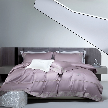 91家纺网 家纺一手货源 找家纺 玖玖爱家纺 2024新款180支植物甄棉t500米兰达系列 012204薰衣草紫