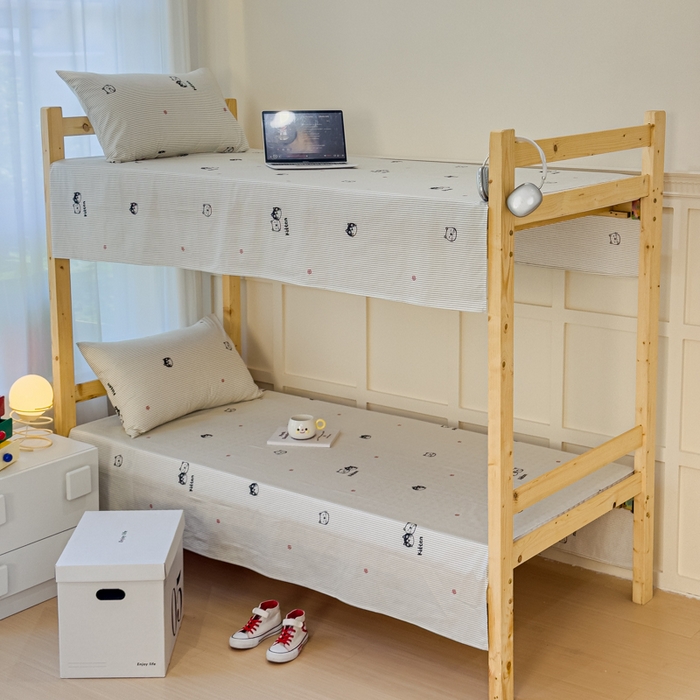 91家纺网 家纺一手货源 找家纺 金丝鸟家纺 2024新款全棉小清新印花单床单系列（学生床） 小萌猫