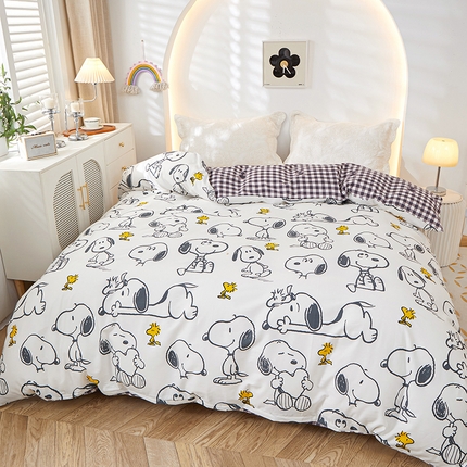 91家纺网 家纺一手货源 找家纺 总钰伶 新款纯棉13372史努比全棉单被套（预留6厘米缩水尺寸）