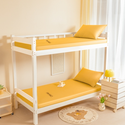 寐眠 2024新款40支全棉刺绣学生床笠  柠檬黄