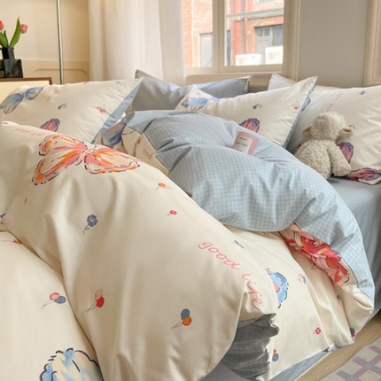 晨希家居 2024新款全棉小清新印花四件套-系列二 自然之翼
