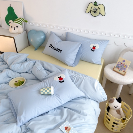 91家纺网 家纺一手货源 找家纺 （总）曼谷家纺 新款软糯糯个性毛巾绣四件套磨毛床上用品水洗棉三件套件