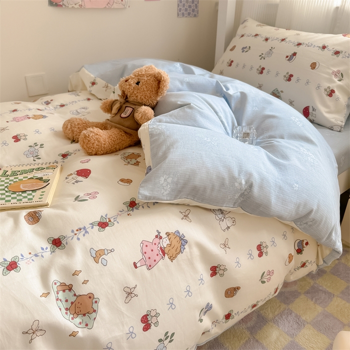 91家纺网 家纺一手货源 找家纺 简宜家居 2025新款40支全棉斜纹学生宿舍三件套 悦琳