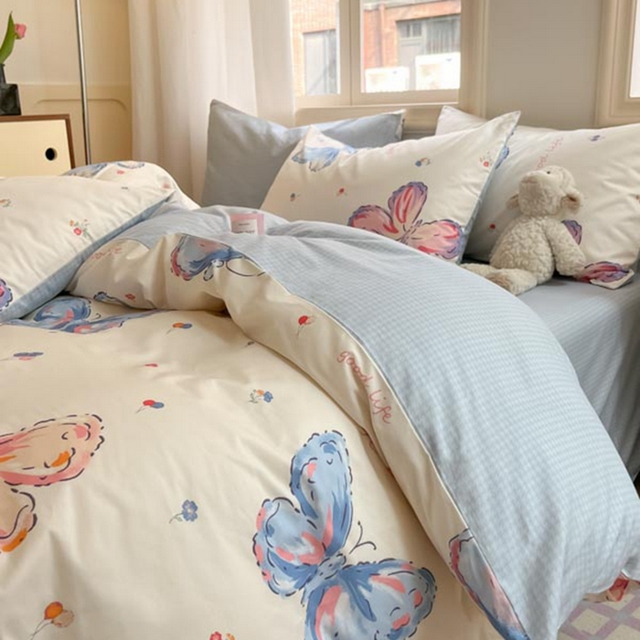 91家纺网 家纺一手货源 找家纺 晨希家居 2024新款全棉小清新印花四件套-系列二 自然之翼