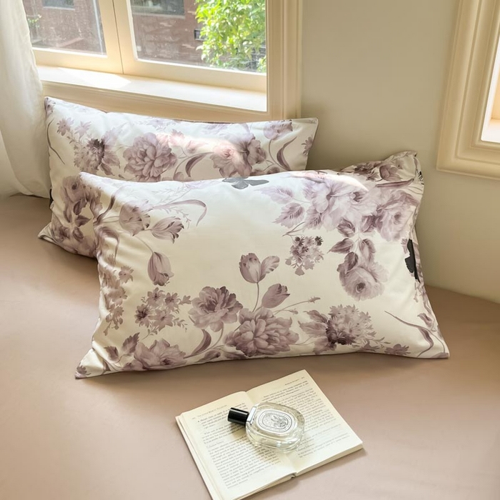 91家纺网 家纺一手货源 找家纺 晨希家居 2024新款全棉小清新印花四件套-系列二 暮风寻蝶