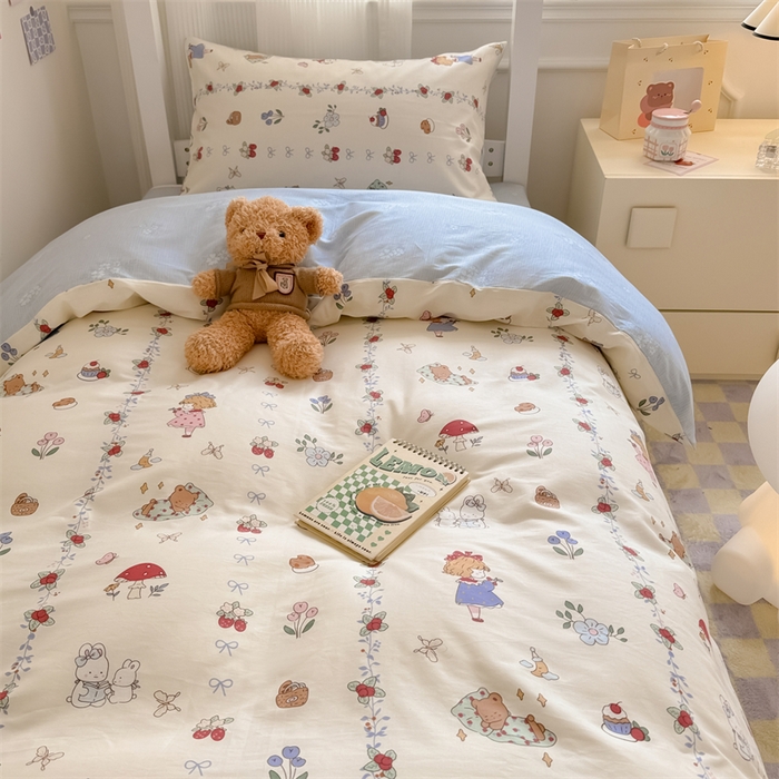 91家纺网 家纺一手货源 找家纺 简宜家居 2025新款40支全棉斜纹学生宿舍三件套 悦琳