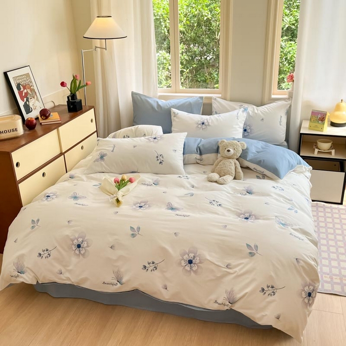 91家纺网 家纺一手货源 找家纺 晨希家居 2024新款全棉小清新印花四件套-系列二 香颂蝶舞