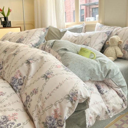 晨希家居 2024新款全棉小清新印花四件套-系列二 花样年花