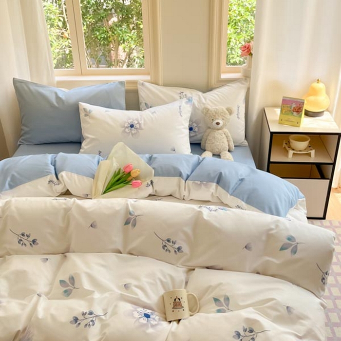 91家纺网 家纺一手货源 找家纺 晨希家居 2024新款全棉小清新印花四件套-系列二 香颂蝶舞