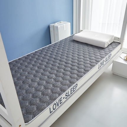 91家纺网 家纺一手货源 找家纺 喜她床垫 2025新款针织乳胶记忆海绵床垫（专版立体边，仿冒必究）-学生图格子灰（6cm）