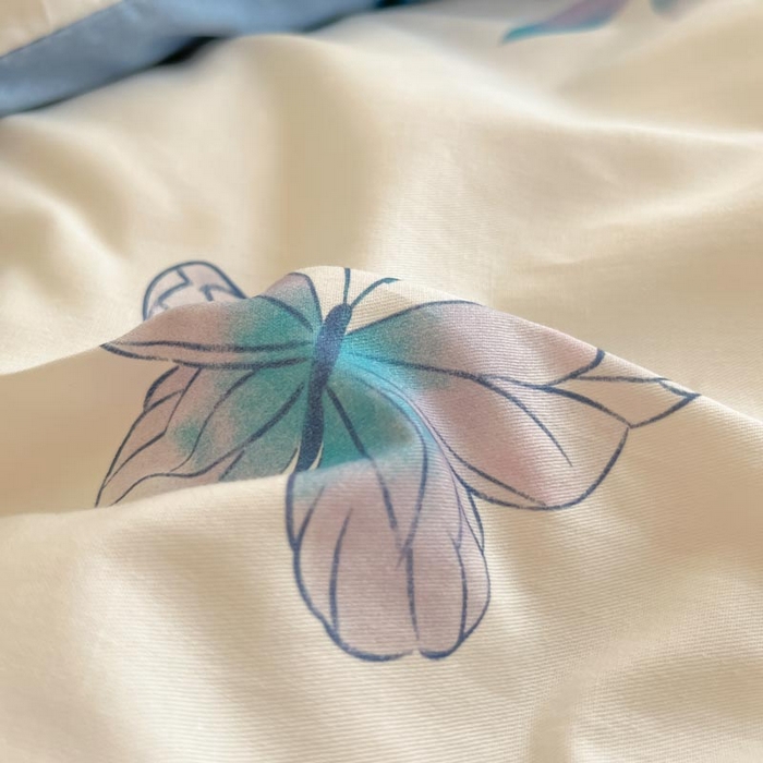 91家纺网 家纺一手货源 找家纺 晨希家居 2024新款全棉小清新印花四件套-系列二 香颂蝶舞