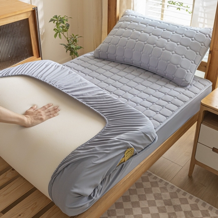 91家纺网 家纺一手货源 找家纺 芬晴 2024新款A类抗菌大豆夹棉学生床笠夹棉床笠宿舍床笠跨境电商外贸床笠 艾格-星灰