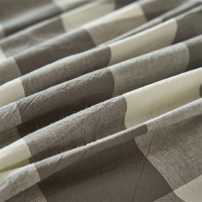 91家纺网 家纺一手货源 找家纺 三沁 2024新款全棉色织水洗棉开学季学生六件套 灰中格