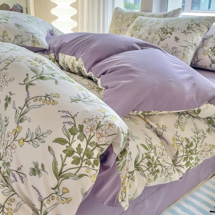 91家纺网 家纺一手货源 找家纺 （总）仟网汇 2024秋季新款提花针织棉圆角吊边床单四件套三件套